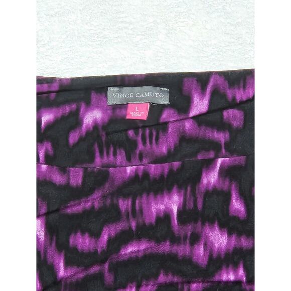 Vince Camuto Dress black purple long sleeve size large - Picture 2 of 5